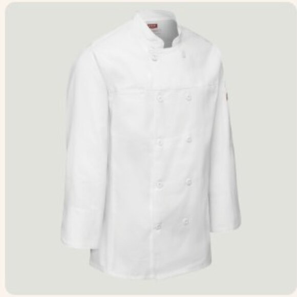 Men's Deluxe Airflow Chef Coat, White, Size: 3XL - Picture 4 of 14